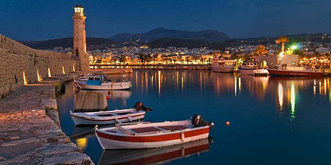 Rethymno port night