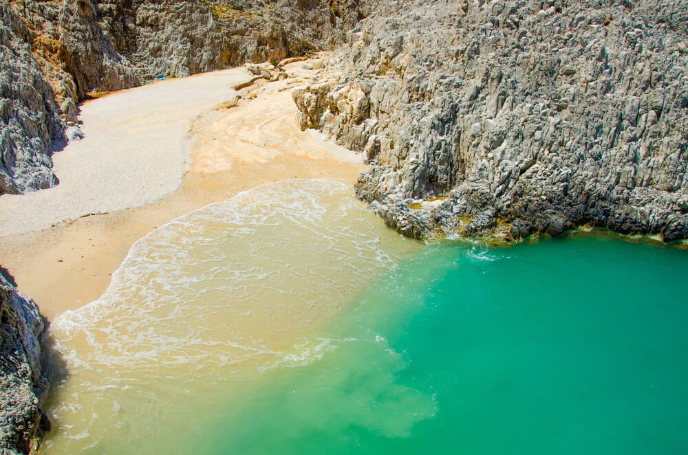 swim in the crystal clear waters of seitan limania beach