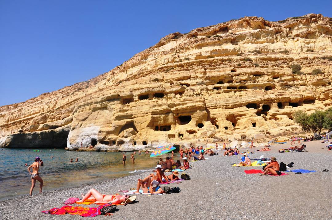 Matala beach in Crete