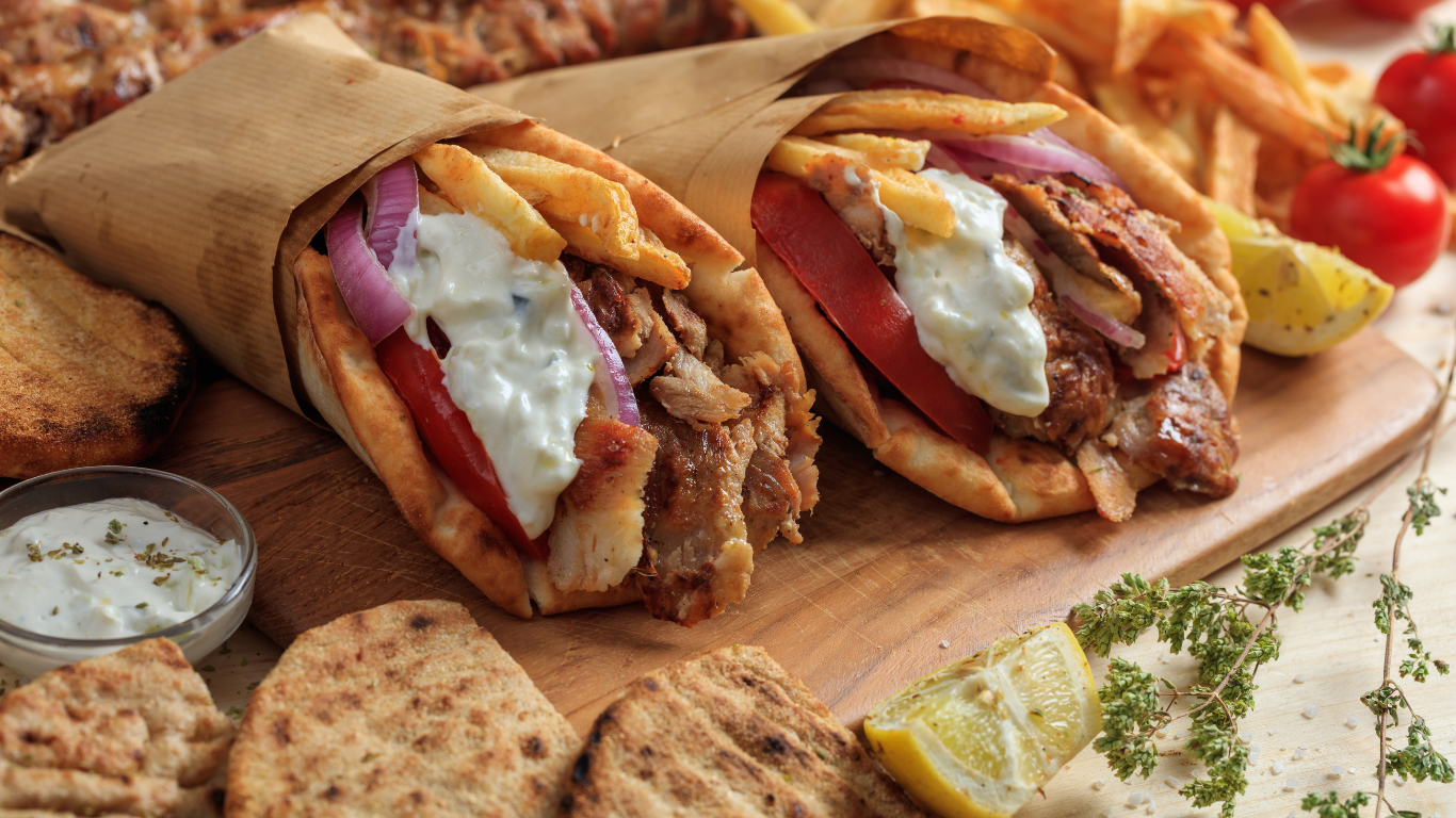 Greek souvlaki in Crete