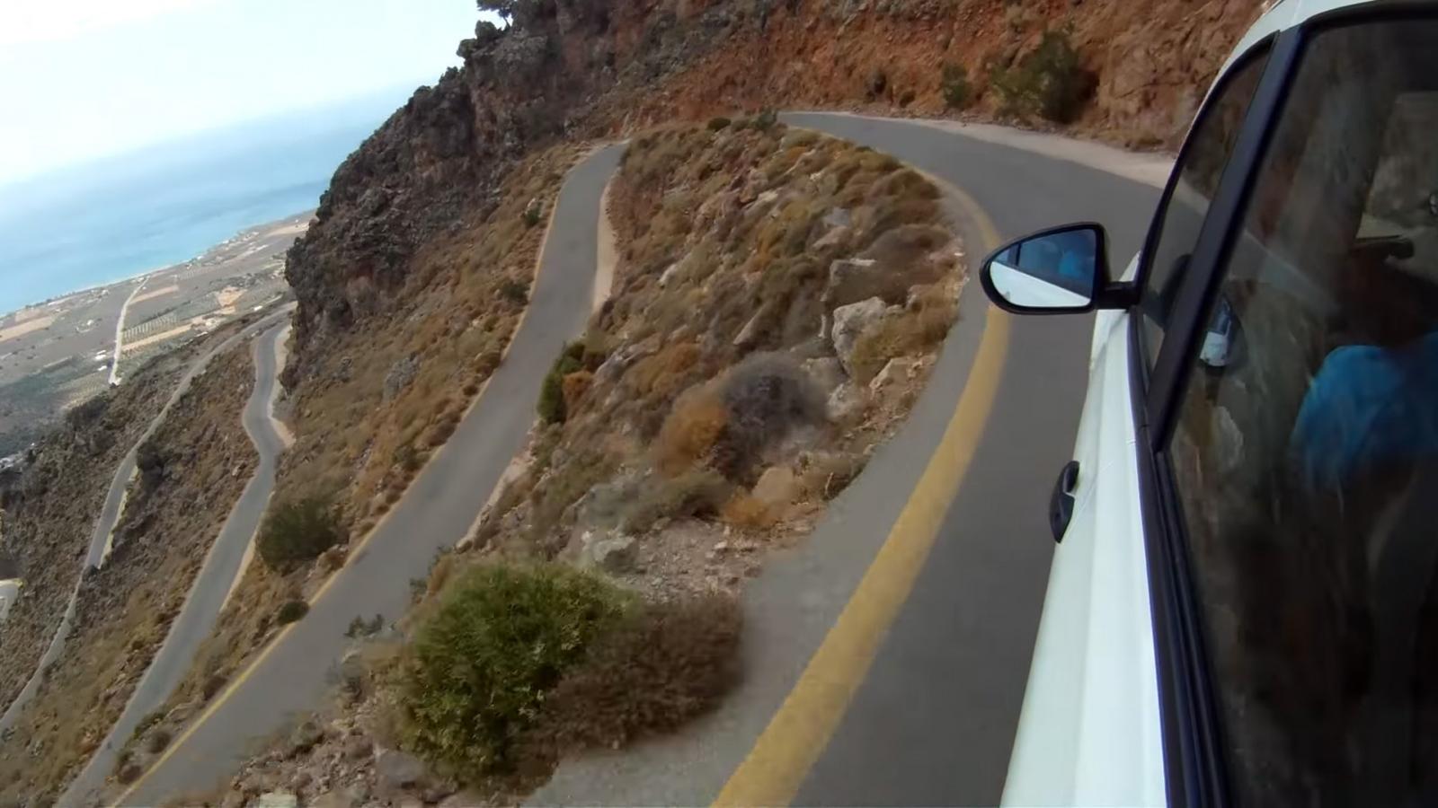 Driving safely on mountain roads in Crete
